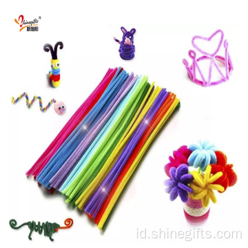 Diy Children Education Toy Single Color Chenille Batang